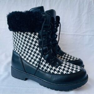 JustFab Houndstooth Winter Boots – Women’s Size 10